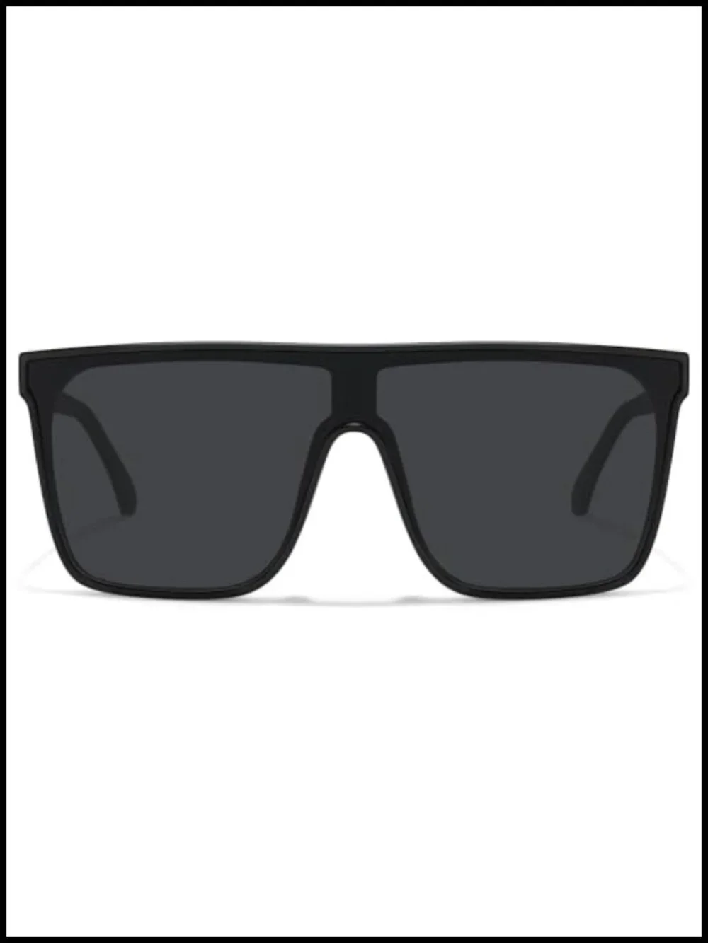 Square Oversized Sunglasses Retro Flat Top Shield UV Protection Once Piece Lens